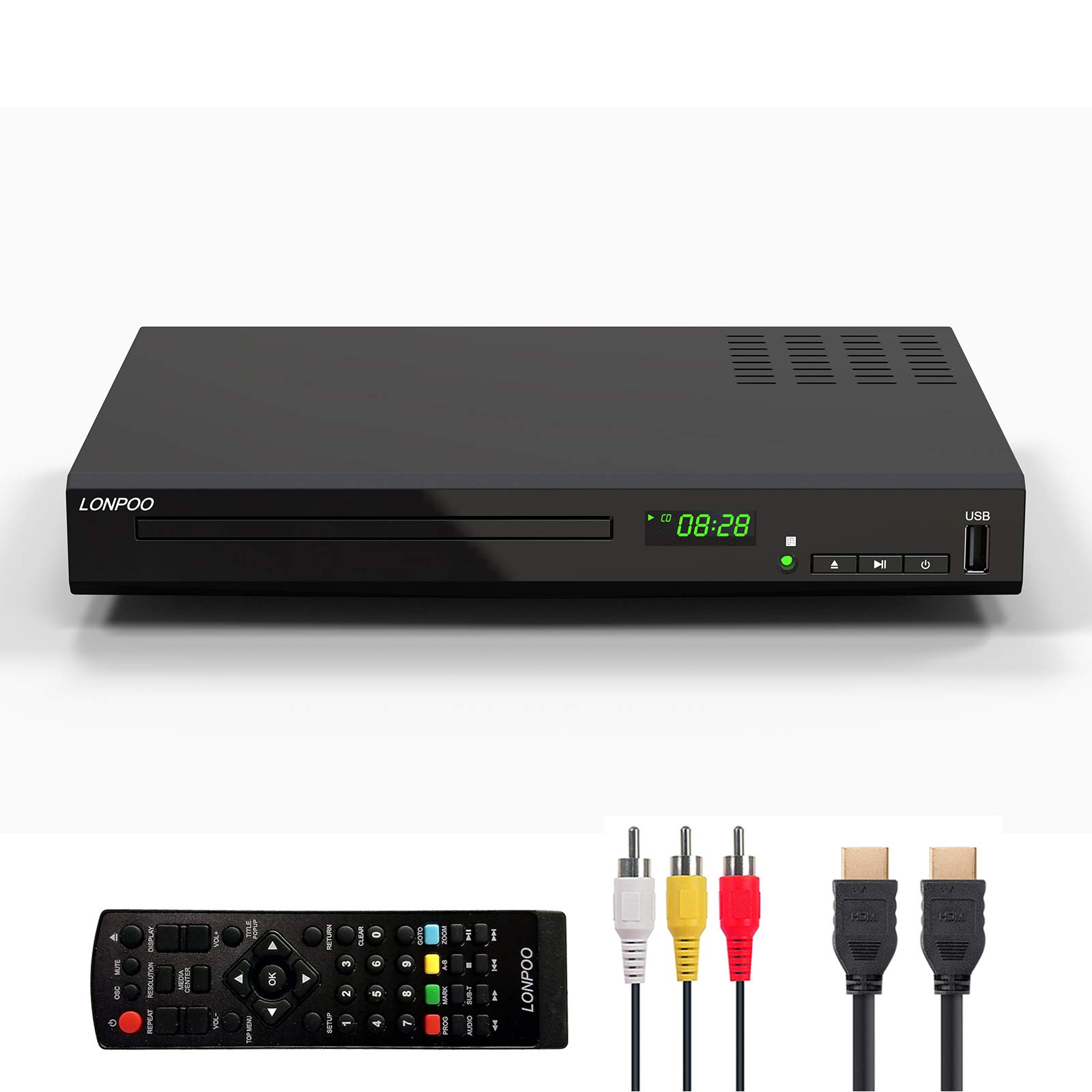 HD Blu-ray Player für Familie und Freunde - Kompakter Bluray Player HDMI 1080P-DVD-Player mit Funktionen wie HDMI-Ausgan